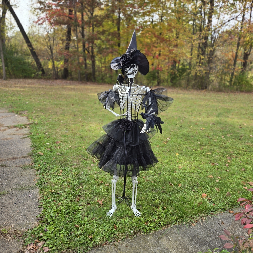 Mystical Black Skeleton Witch Costume for Kids